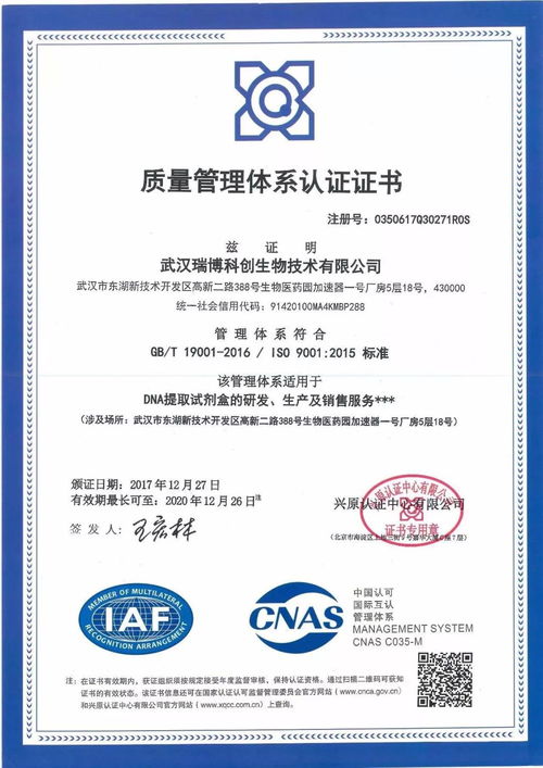 聚焦品質認證，解析東湖高新園區企業瑞博祥的品牌DNA提取試劑盒如何以ISO認證驅動品牌管理升級